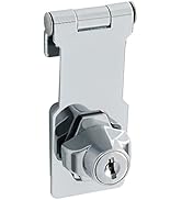Alise Keyed Hasp Lock,3 Inch Safety Packlock Clasp Hasp Lock Latch with Lock,Door Hinge Lock with...