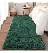 Ailyei Soft Runner Rugs for Bedroom Hallways, 2x6 Green Fluffy Shag Throw Area Rug Non Slip for B...