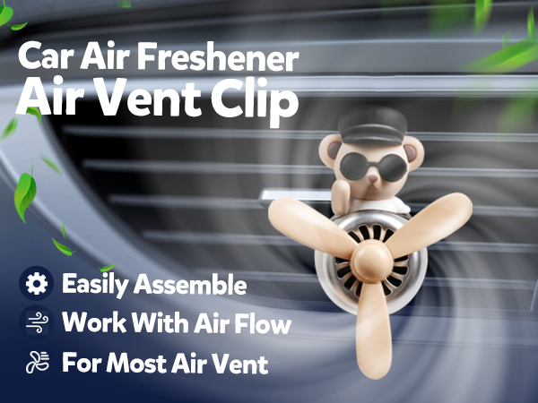 Bear Pilot Car Fresheners Vent Clip Cute Teddy New Car Scent Automotive Air Fresheners Cartoon