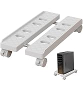 Adjustable Mobile CPU Stand, Ventilated Computer Tower Stand with 4 Caster Wheels Fits Most PC To...