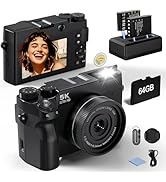 5K 75 MP Digital Camera for Photography with 18X Zoom, WiFi Autofocus Vlogging Camera with UHD Du...