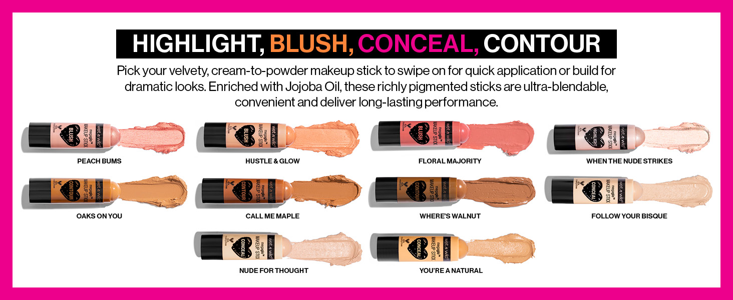 highlight, blush, conceal, contour