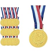 Fintoriel Gold Medals Set with Ribbon, 12 Pieces, Zinc Alloy Medal Awards for Kids and Student, P...