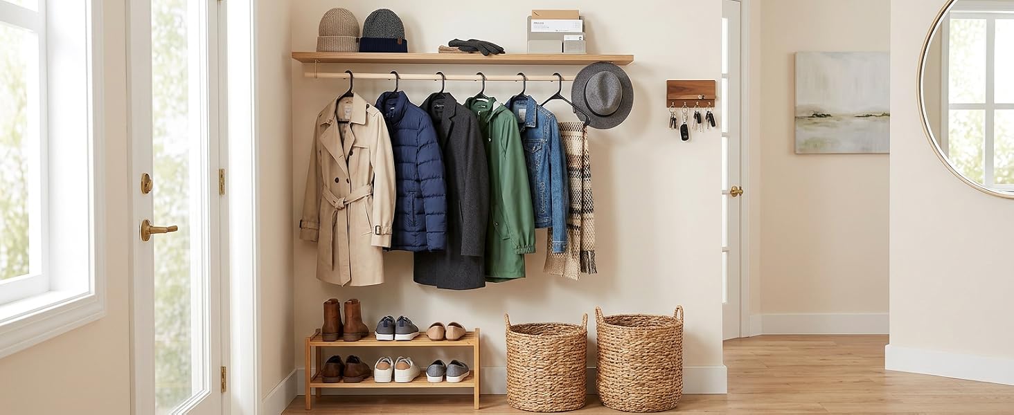 Entryway Organizer Mudroom Storage Coat Rack