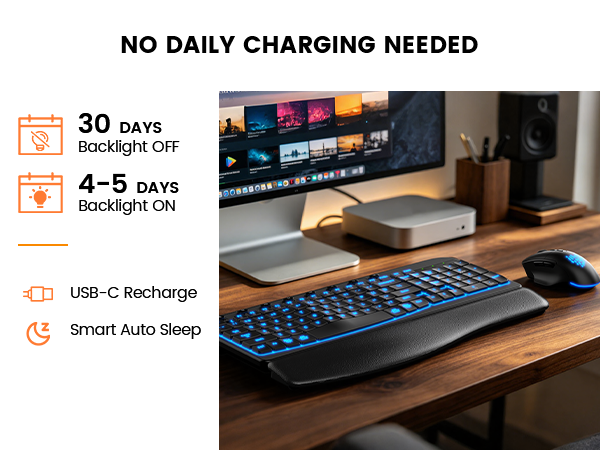 long battery life keyboard and mouse combo