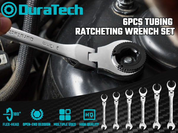 Open Flex-head Ratcheting Tubing Wrench Set Tubing Wrench Set ratcheting wrench set