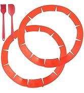 QTECLOR Adjustable Pie Crust Shield,Pie Edge Protector Tools,Round Silicone Baking Cake Pizza Cov...