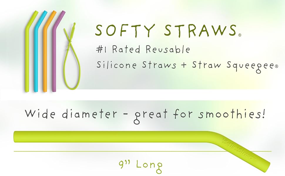 9" side smoothie straws
