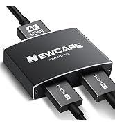 NEWCARE HDMI Splitter 1 in 2 Out, Alu-Alloy 4K HDMI Splitter for Dual Monitors Duplicate/Mirror w...