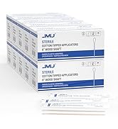 JMU 6 Inch Sterile Cotton Tipped Applicators, 2000 Count Long Cotton Swabs, Wood Shaft Medical Sw...