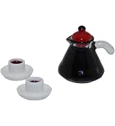 3Pcs/Set Mini Coffee Pot Model, Dollhouse Miniature Home Accessories Scene Model Small Cloth Acce...