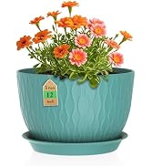 WSMKSZ 12 Inch Large Plant Pots for Indoor or Outdoor Plants, Wide Water Ripples Flower Pots with...