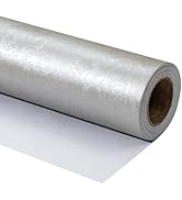 RUSPEPA Silver Pearly Luster Wrapping Paper with Large Embossed Rose - Mini Roll - Perfect for We...