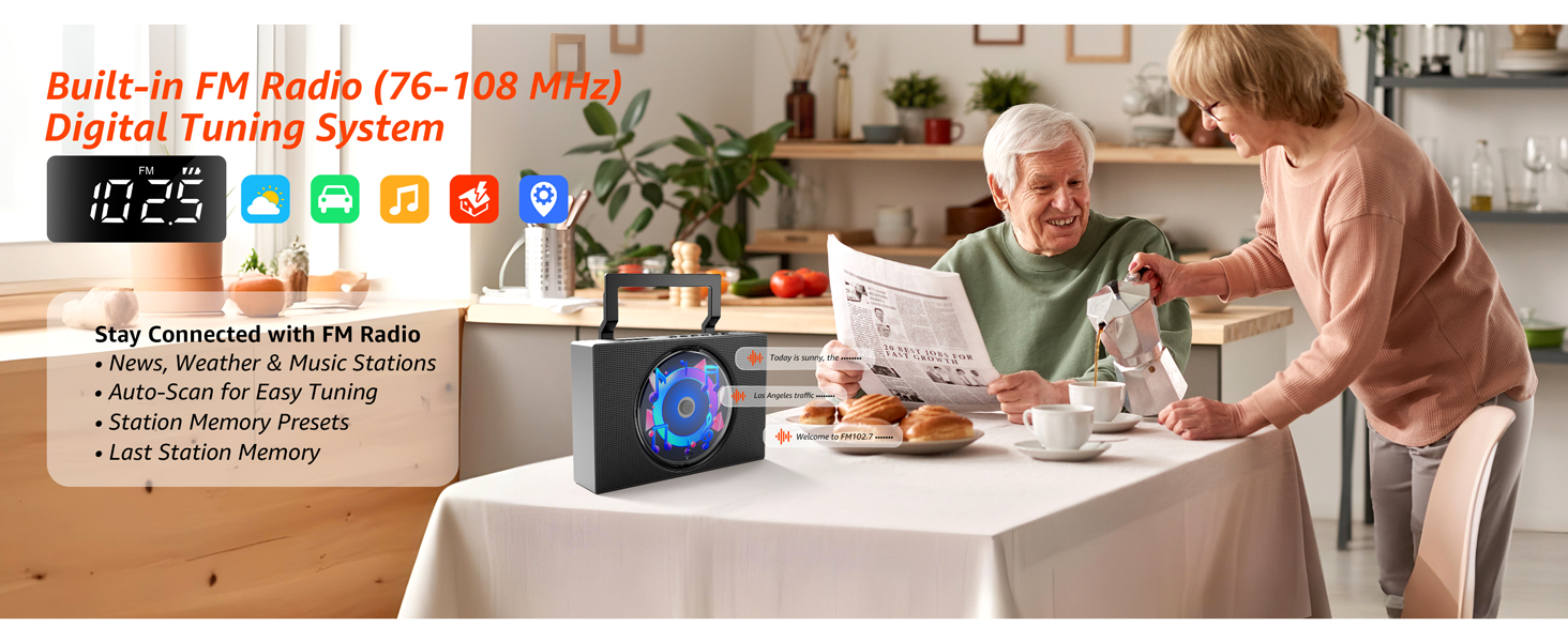 portable cd player boombox bluetooth radio