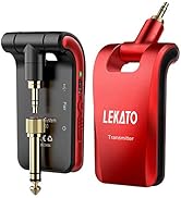 LEKATO 2.4GHz Wireless Guitar System 6 Channels Rechargeable Wireless Transmitter Receiver for Gu...