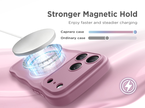For iPhone 18 Pro Case Compatible with MagSafe Wavy Shockproof Slim Cute Wave Drop Protection