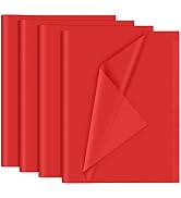 NEBURORA 120 Sheets Red Tissue Paper 14 x 20 Inches Christmas Red Wrapping Tissue Paper Bulk Red ...