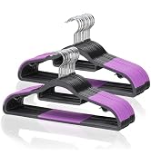 Tonswachic Pack of 30 Coat Hangers, Space-Saving Plastic Clothes Hangers, Non-Slip, 0.2 Inches Sl...