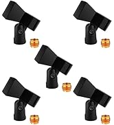 5 Core Microphone Mic Clip Holder for Mic Stand 5Pcs Universal Adjustable with 5/8" Male to 3/8" ...