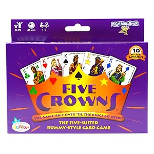 five crowns;rummy card game;games for game night;card game for adults and teens;5 crowns;card game