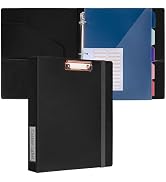 HAUTOCO 1 Inch 3 Ring Binder with Clipboard for Letter Size 11 x 8.5" Paper, Profile Clipboard Bi...