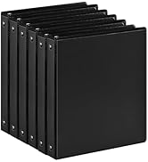 1-inch 3 Ring Binder with 2 Interior Pockets, 1'' Basic Binders Holds US Letter Size 8.5'' x 11''...