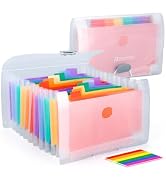Simpldell 2 Pack A6 Accordion File Folder with Strap | Portable Expanding Document Organizer, Mul...