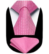 HISDERN Polka Dot Ties for Men Classic Silk Ties and Pocket Square Formal Business Necktie Handke...