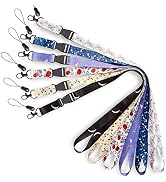 6 Pack Lanyard white Black roses and black one with moonLanyards with id Badges Holder Rose neck ...