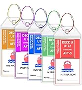 Carnival Luggage Tag Holders, Clear Cruise Luggage Tag Holder Zip Seal with Steel Loops,Fits Prin...