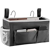 YOUDENOVA Bedside Caddy with 5 Pocket, Bedside Storage Organizer for College, Dorm Bed, Bunk Bed,...