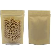 PABCK Clear Front Stand Up Airtight Brown Kraft Paper for Zip Food Storage Lock Bags Reclosable S...