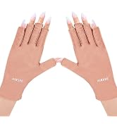 AIRSEE Anti UV Gloves for Nail Lamp, Professional UPF50+ UV Protection Gloves for Manicures Nail ...