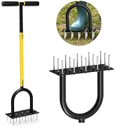Coopvivi Lawn Aerator - Aerator Lawn Tool for Grass with Spare Spikes, Manual Yard Aerator for La...