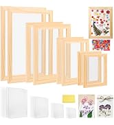 Aboofx Paper Making Kit, A4 A5 A6 A7 Size Paper Making Screen Frame Kit, Wooden Mold and Deckle w...