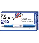 BIC Intensity Blue Low Odor Dry Erase Markers, Fine Tip, 12-Count Pack of Erasable Markers With L...
