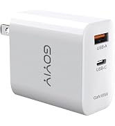 GOYIY 65W USB C Charger, 2-Port USB Charger, 65W GaN Charger for MacBook Pro/Air,Dell XPS 13,Chro...