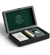 Preston Lane Chester Luxury Game Box – Wooden Playing Card & Dice Set with Velvet Lining – Burled...