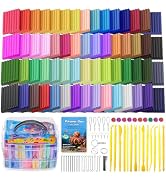 Ixiaoyoo 60 Colors Polymer Clay, DIY Modeling Clay Starter kit for Kids, Oven Baked Model Clay Ar...
