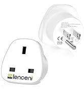 UK to US America Plug Adapter , LENCENT 2 PACK Grounded USA Visitors Travel Converter , Converts ...