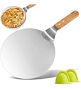 Pizza Lifter, KSENDALO 10" Pizza Peel with Wooden Handle, Stainless Pizza Spatula, Pizza Pie Cake...