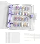 ZJO Mini Press on Nail Storage Book A8 Pocket Size, Portable Nail Organizer with 10 Display Board...