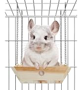 Natural Wood Chinchilla Hammock for Cage Swing, Chinchilla Bed Hanging, Wooden Chinchilla Toys an...