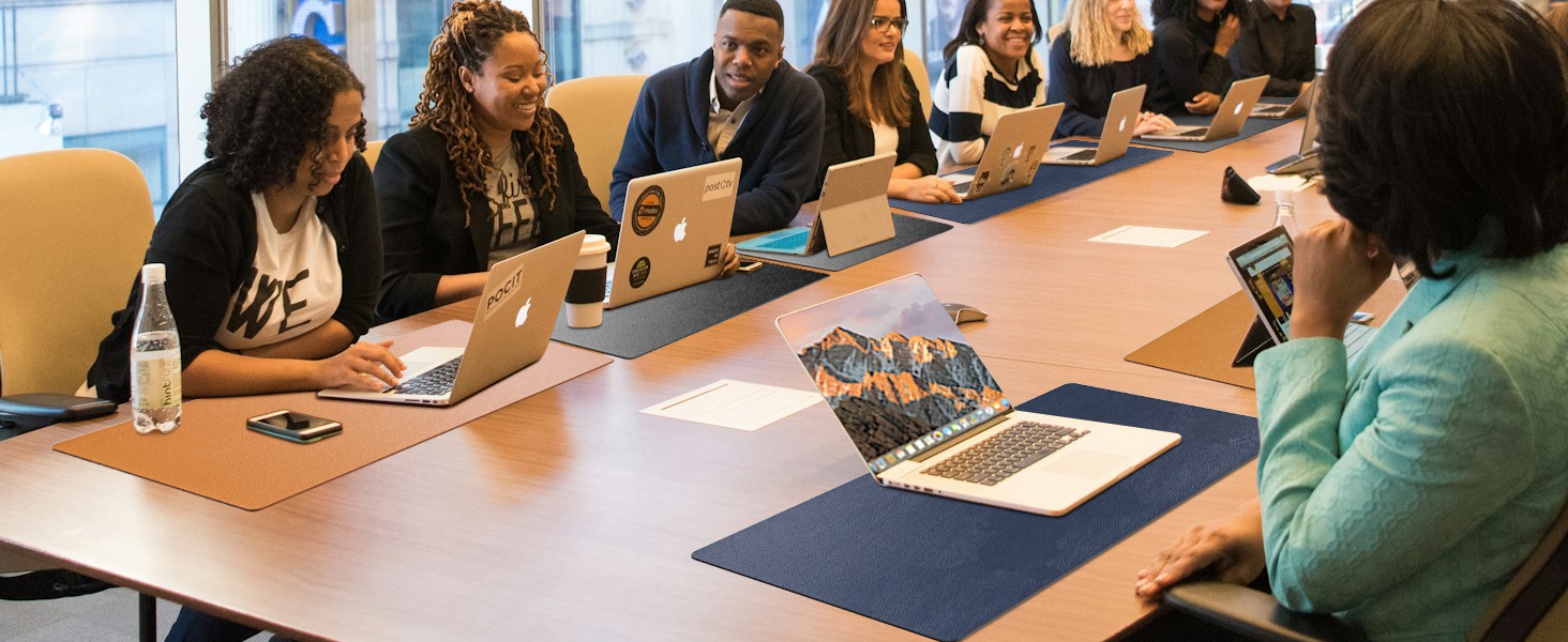 Black Shark Non-Slip Leather Desk Pad, Keyboard Gaming Mouse Mat