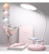Sailstar Pink Desk Lamp, Cute Desk Lamp for Girls, Wireless Charger, Dorm | 3 Color Modes, Steple...