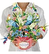 Freshcut Paper Pop Up Cards, Hummingbird Oasis, 12 Inch Life Sized Forever Flower Bouquet 3D Popu...