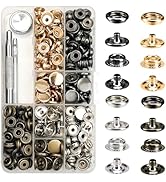 320PCS Stainless Steel Snaps, GTAAOY Snap Fasteners Kit, 15mm Heavy Duty Snap Button Press Stud C...