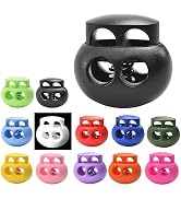 30pcs Assorted Colors Plastic Spring Cord Lock for Drawstrings Bag Replacement, Paracord Lock, Sh...