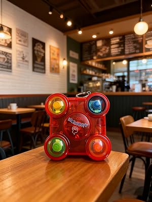 The compact CIZOSYU game on a cafe table, ready for play anywhere