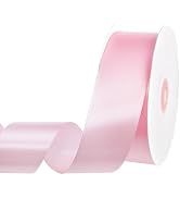 Pink Ribbon 60 Yards 1 1/2 Inch Light Pink Satin Ribbon for Bow Garland Flower Bouquet Wedding Ea...